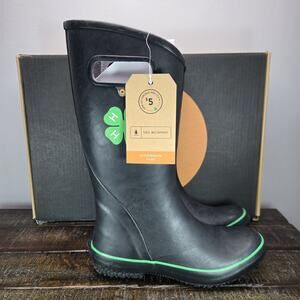 NEW Bogs Classic Rainboot 4-H Womens Size 6 Boots Black Green Waterproof Clover